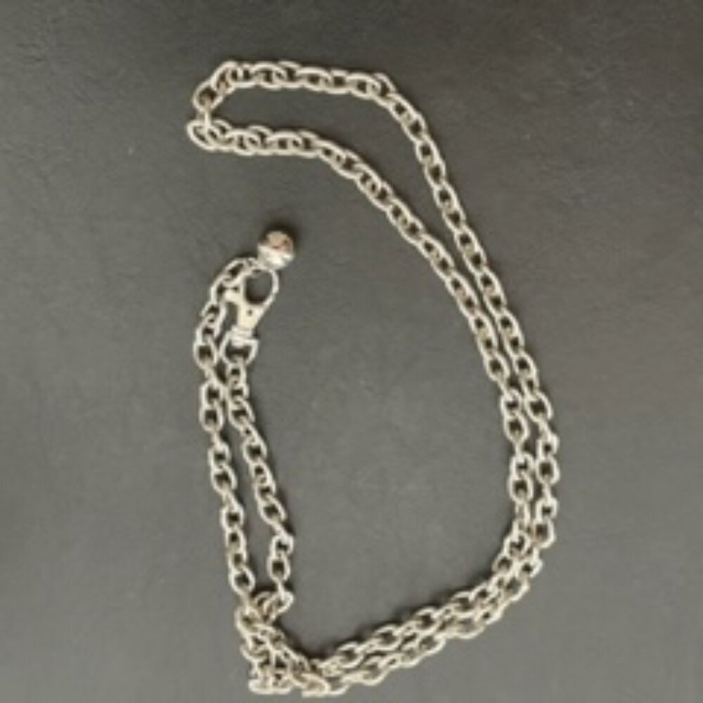 Vintage 45" silver tone metal heavy chain-Can be worn as  a chain or belt